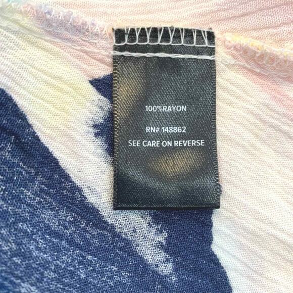 Torrid Babydoll Multicolor Watercolor Gauzy Plunge Babydoll Tunic Top Blouse 2X - Picture 8 of 13